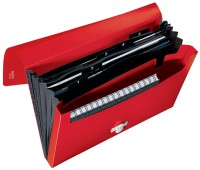 Teczka plastikowa z klipsem Leitz Recycle, 5 przegródek, czerwona