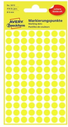 Kółka do zaznaczania Avery Zweckform, 8mm, żółte