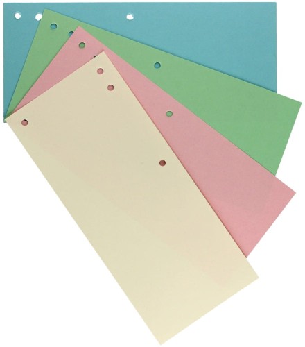 Przekładki kartonowe Tres, pastelowe 1/3 A-4, 100 przekładek