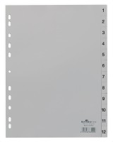 Przekładki plastikowe Durable,  A-4 , 12 przekładek