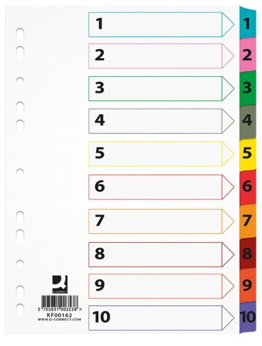 Przekładki kartonowe Q-Connect, A-4, 10 przekładek