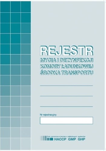 Rejestr mycia i dezynfekcji komory ładunkowej środka transportu /H-91-3