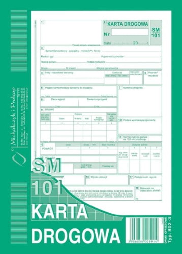 Karta drogowa SM 101 / 802-3
