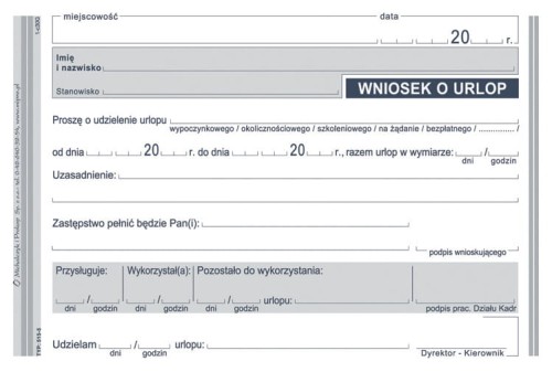 Wniosek o urlop  / 515-5