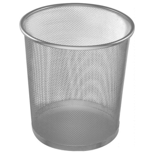 Kosz na śmieci ażurowy Tres, metalowy, 18 l., srebrny