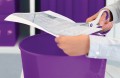 Kosz na śmieci Leitz WOW, plastikowy, 15 l, fioletowy
