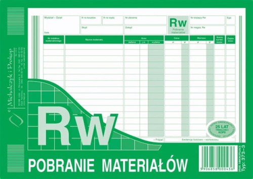 RW Pobranie materiałów /373-3