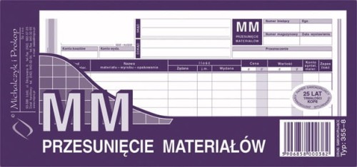 MM przesunięcie międzymagazynowe materiałów /355-8