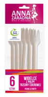 Widelce Piknik Anna Zaradna, 6 sztuk, białe