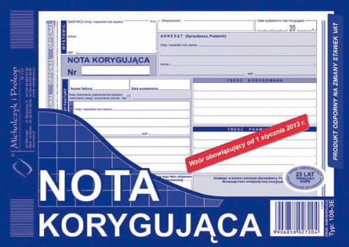 Nota Korygująca /108-3E