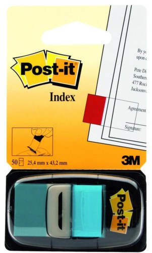 Zakładki indeksujące 25x43mm 3M, PP jaskrawoniebieskie 50 kartek