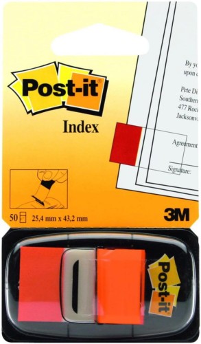  Zakładki indeksujące 25x43mm 3M, PP pomarańczowe 50 kartek