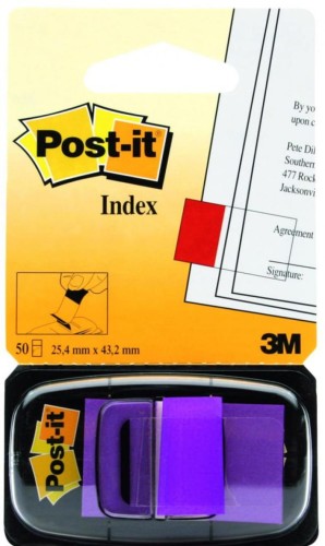  Zakładki indeksujące 25x43mm 3M, PP purpurowe 50 kartek