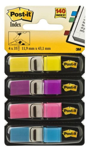 Zakładki indeksujące 12x43mm 3M, PP 4 x 35 kartek