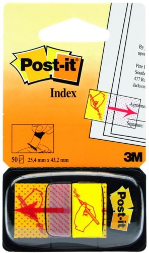Zakładki indeksujące 24x43mm 3M, z ikoną  50 kartek