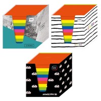 Notes kostka Interdruk, kolorowa 90x90x90mm, w pojemniku kartonowym