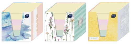 Notes kostka Interdruk, pastelowa 90x90x90mm, w pojemniku kartonowym