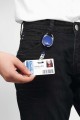 Zawieszka do identyfikatora Durable, Style, na zatrzask, granatowa