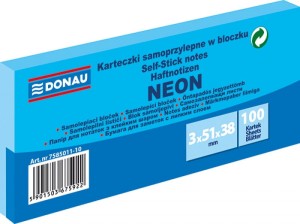 Notes samoprzylepny Donau 38x51mm, neon niebieski