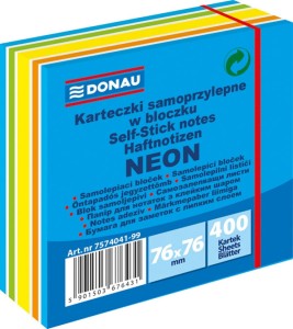 Notes samoprzylepny Donau,76x76mm niebieski, 400 kartek