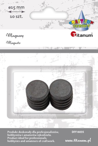 Magnesy do tablic Titanum, 15mm, 10 sztuk, neodymowe