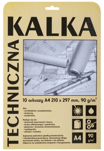 Kalka techniczna Diamant, A-4/10 arkuszy, 90/95g