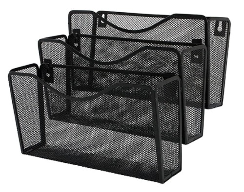 Półka na dokumenty Q-Connect, druciana, 3 sztuki, czarna