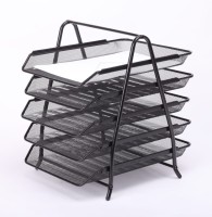 Półka na dokumenty Tres, druciana, 5 sztuk, czarna
