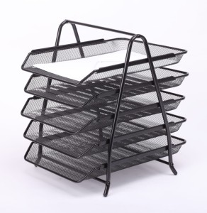 Półka na dokumenty Tres, druciana, 5 sztuk, czarna