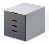Szafka na dokumenty Durable Varicolor, 4 szuflady, antracyt