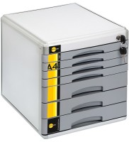 Szafka na dokumenty Yellow One, 7 szuflad, szara
