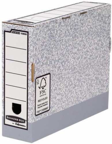 Pudło do archiwum Fellowes Bankers Box, A-4, 80mm, szary