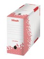 Pudło do archiwum Esselte Speedbox, A-4, 150mm, biało-czerwone
