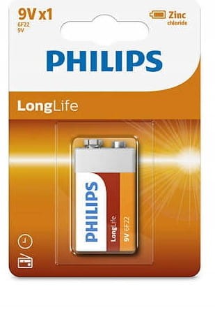 Bateria  Philips Longlife, 6F22, 1 sztuka