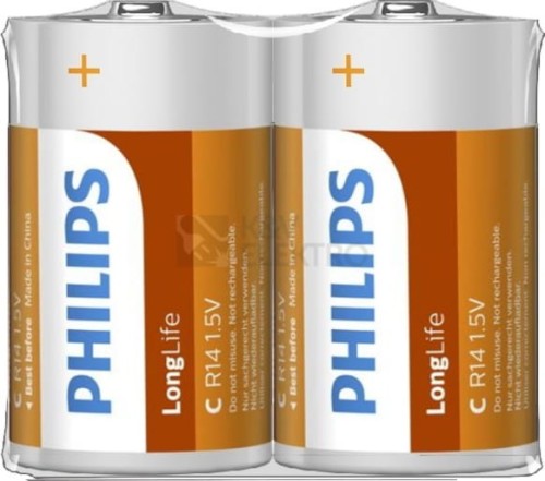Bateria Philips  Longlife, R 14, 2 sztuki