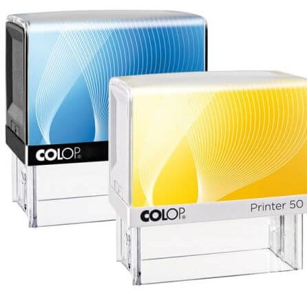 Pieczątka Colop Printer IQ 50 obudowa biała/odbicie niebieskie