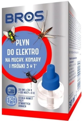 Bros płyn do elektrofumigatora 3w1 zapas / komary, muchy, mrówki 