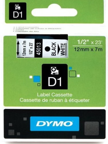 Taśma do drukarki DYMO D1 12/7 czarna/biała 45013 n/o
