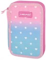 Piórnik podwójny 2-klapy bez wyposażenia AstraBag silver effect pastel love 
