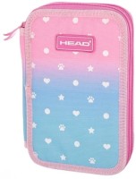 Piórnik podwójny 2-klapy bez wyposażenia AstraBag silver effect pastel love 