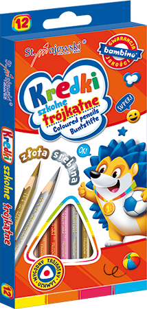 Kredki ołówkowe 12 kolorów 18cm pudełko Majewski