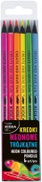 Kredki neonowe 6 kolorów, trójkątne Kidea KNT6KA