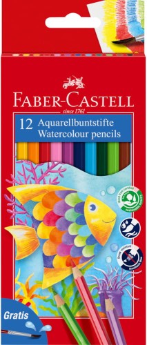 Kredki akwarelowe Faber Castell 12 kolorów + pędzelek