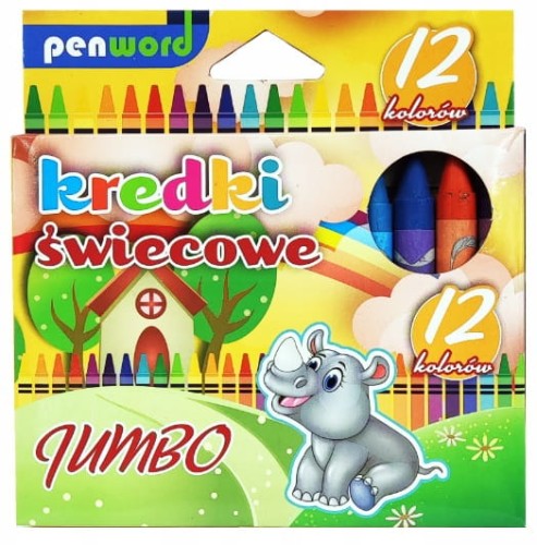 Kredki świecowe Penword Jumbo, 12 kolorów