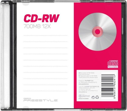 Płyta CD-RW Omega , 12x  700MB, slim case