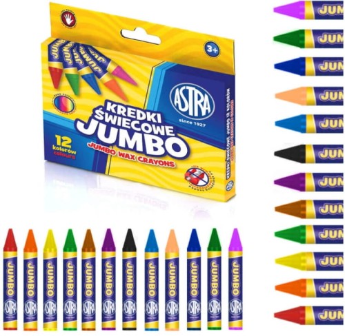 Kredki świecowe Jumbo Astra 12 kolorów