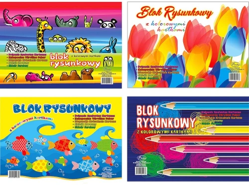 Blok rysunkowy A-4 19 kartek kolorowy