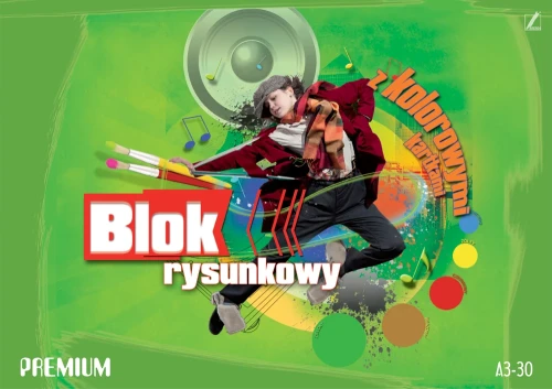 Blok rysunkowy A-3, Premium, kolorowy