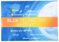 Blok techniczny A-4, biały, 250g