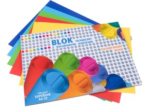 Blok techniczny A-4, kolorowy, 170g